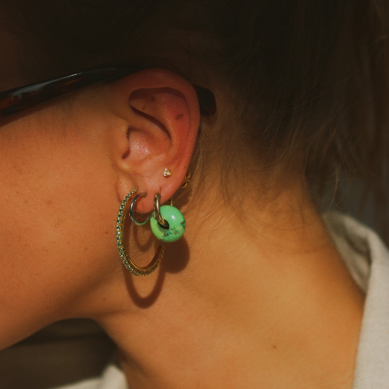 Green Copper BEAD earring