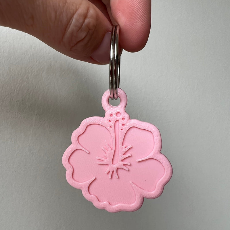 Tropical Flower keychain - pink