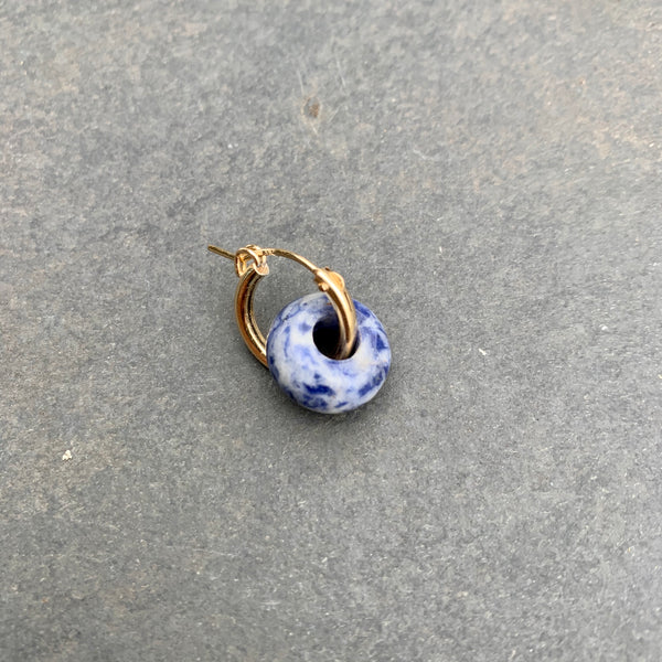 Blue Spot BEAD earring