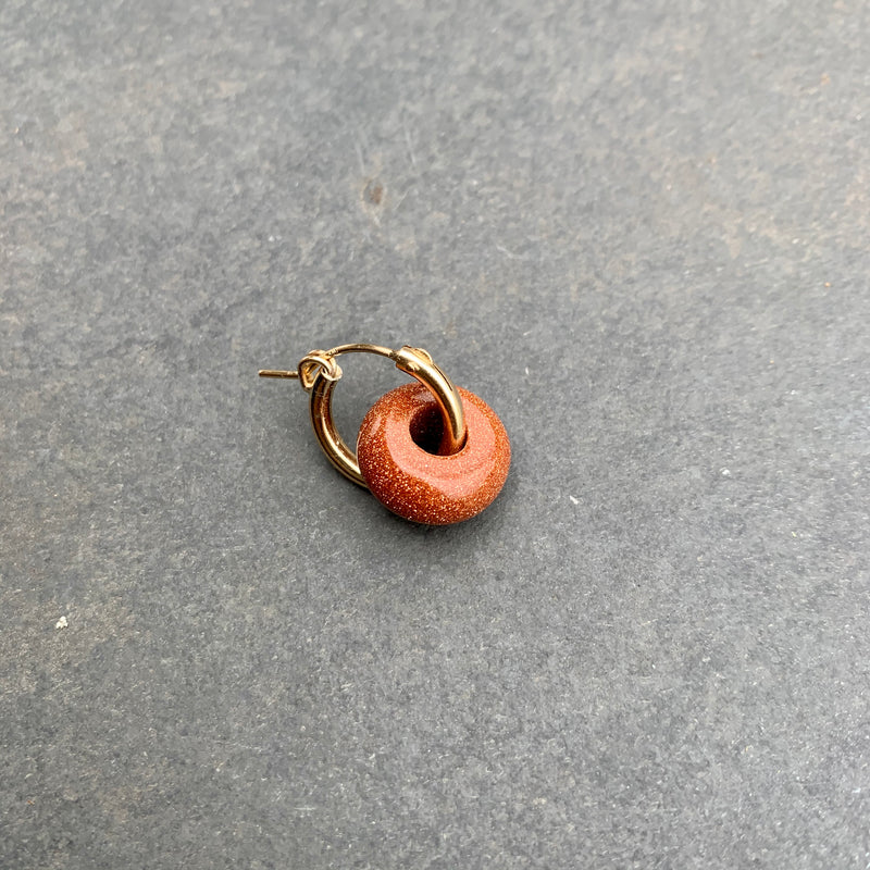 Brown Goldstone BEAD earring