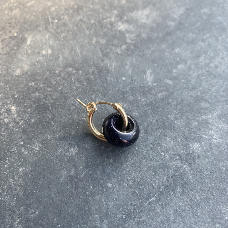 Blue Goldstone BEAD earring