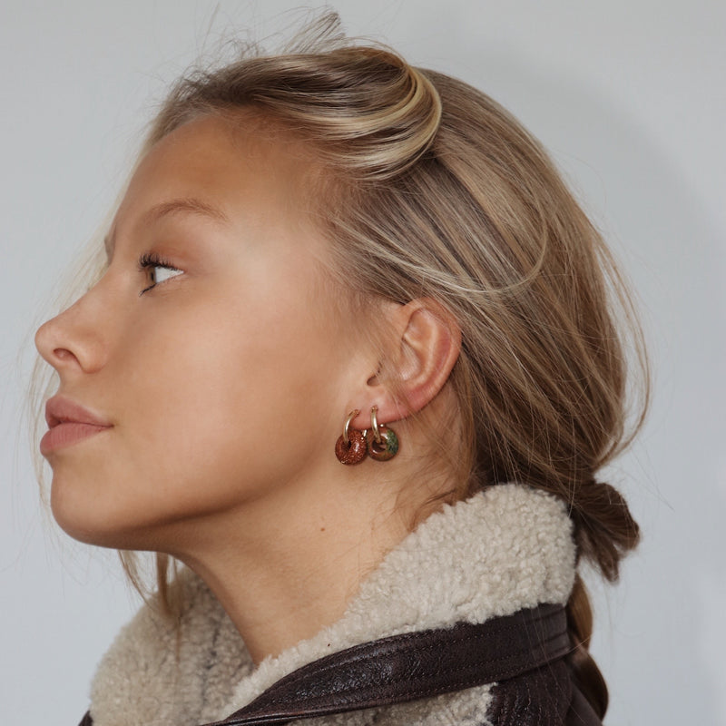 Brown Goldstone BEAD earring